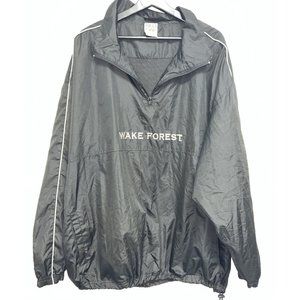 Wake Forest Demon Deacons Mens 1/4 Zip Pullover Windbreaker Jacket SZ 2XL Black